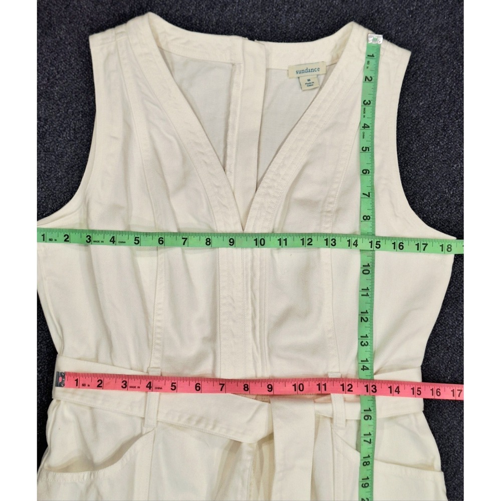 Sundance White V‑Neck Sleeveless Tie‑Waist Midi Dress - Picture 6 of 7